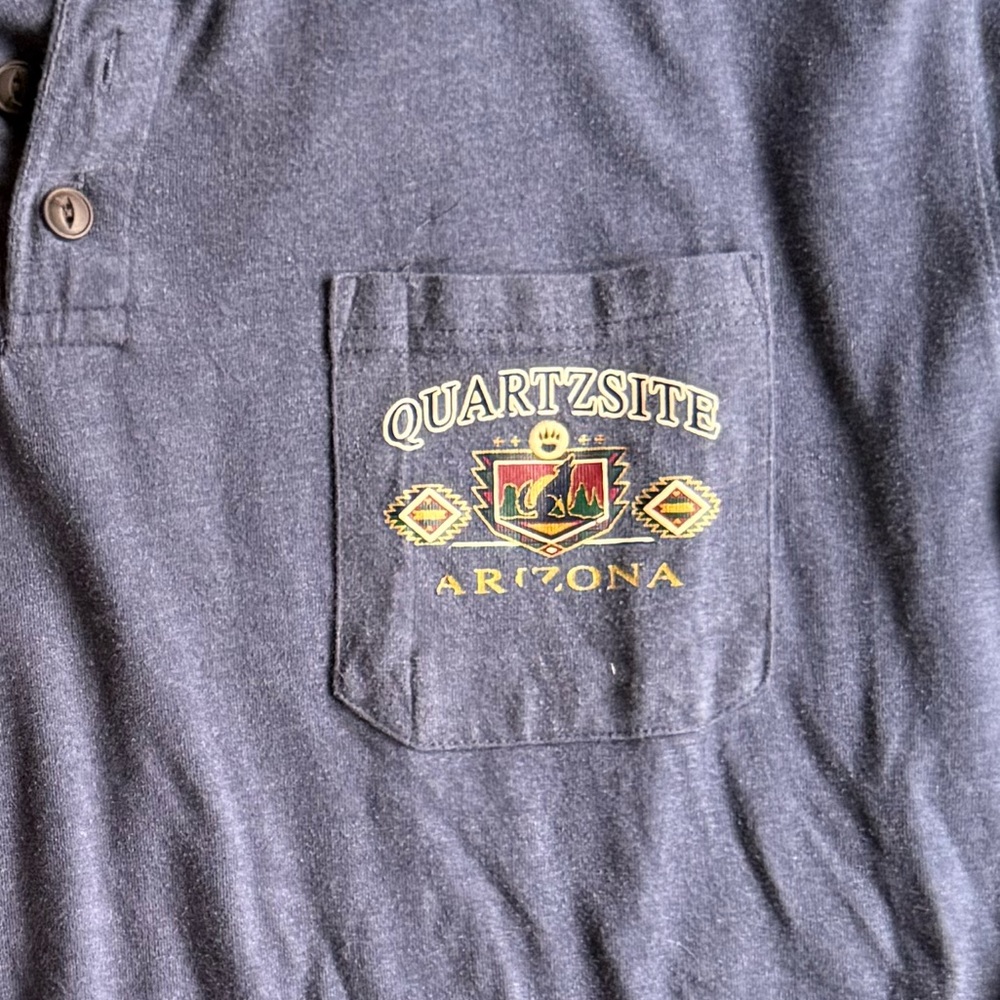 Vintage Quartzite Arizona blue native wolf long sleeve shirt men’s large